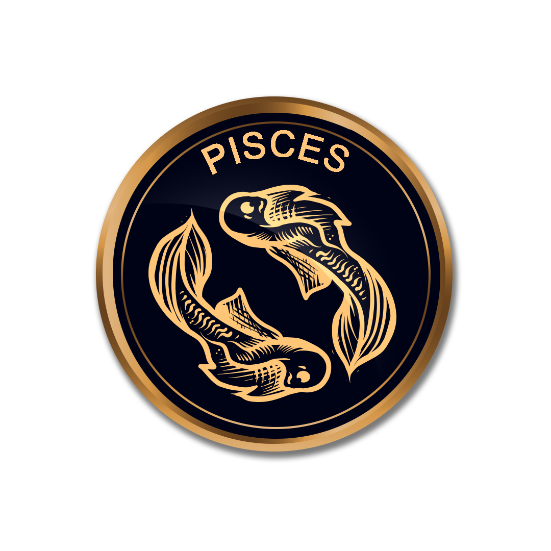 Pisces png, Golden Pisces symbol PNG, zodiac sign Pisces transparent png full hd images download